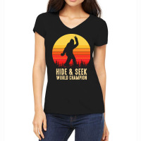 Bigfoot T  Shirt Retro Bigfoot Hide & Seek World Champion 9 Women's V-neck T-shirt | Artistshot