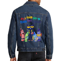 Artistshort Trending It's A Good Day To Teach Tiny Humans Funny Cat T Men Denim Jacket | Artistshot