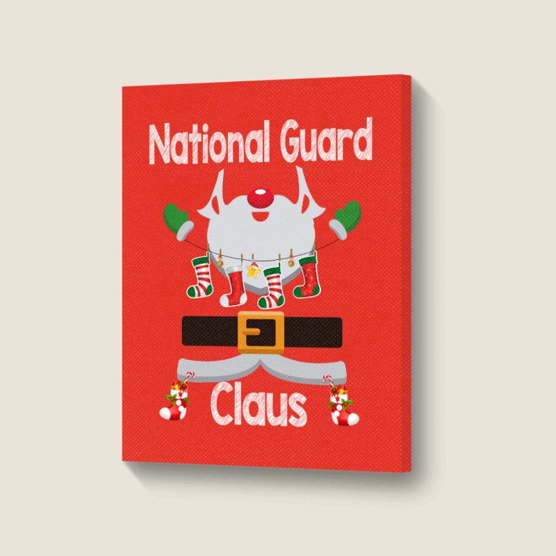 National Guard Claus Santa Christmas Costume Pajama 80s Portrait Canvas Print | Artistshot