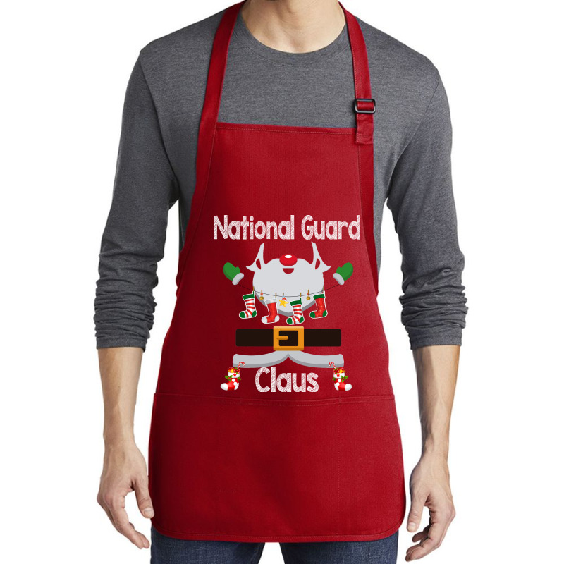 National Guard Claus Santa Christmas Costume Pajama 80s Medium-length Apron | Artistshot