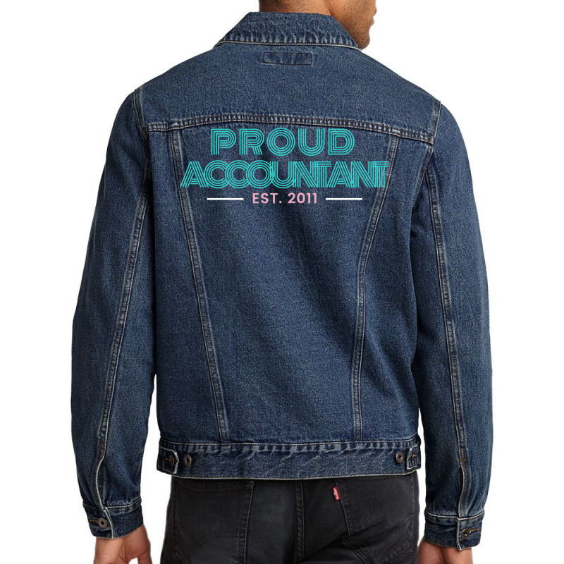 Proud Accountant Est 2011 Hippie Men Denim Jacket | Artistshot