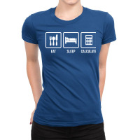 Eat Sleep Calculate Music Ladies Fitted T-shirt | Artistshot