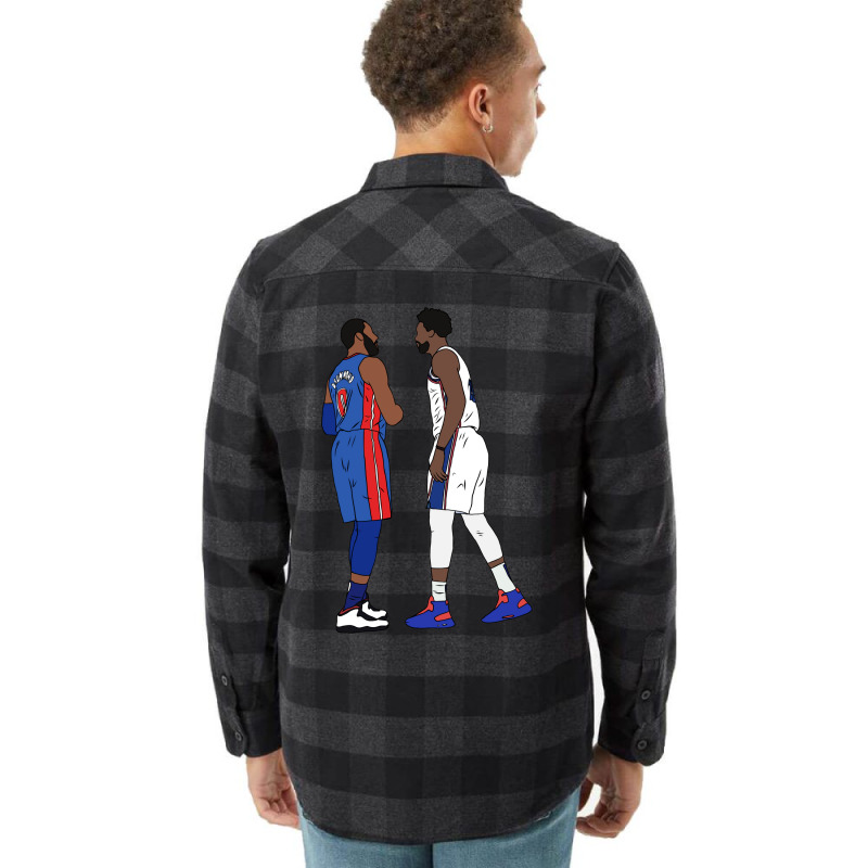 Joel Embiid Stares Down Andre Drummond Flannel Shirt | Artistshot