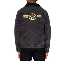 Us Air Force Usaf Roundel Brush Unisex Sherpa-lined Denim Jacket | Artistshot