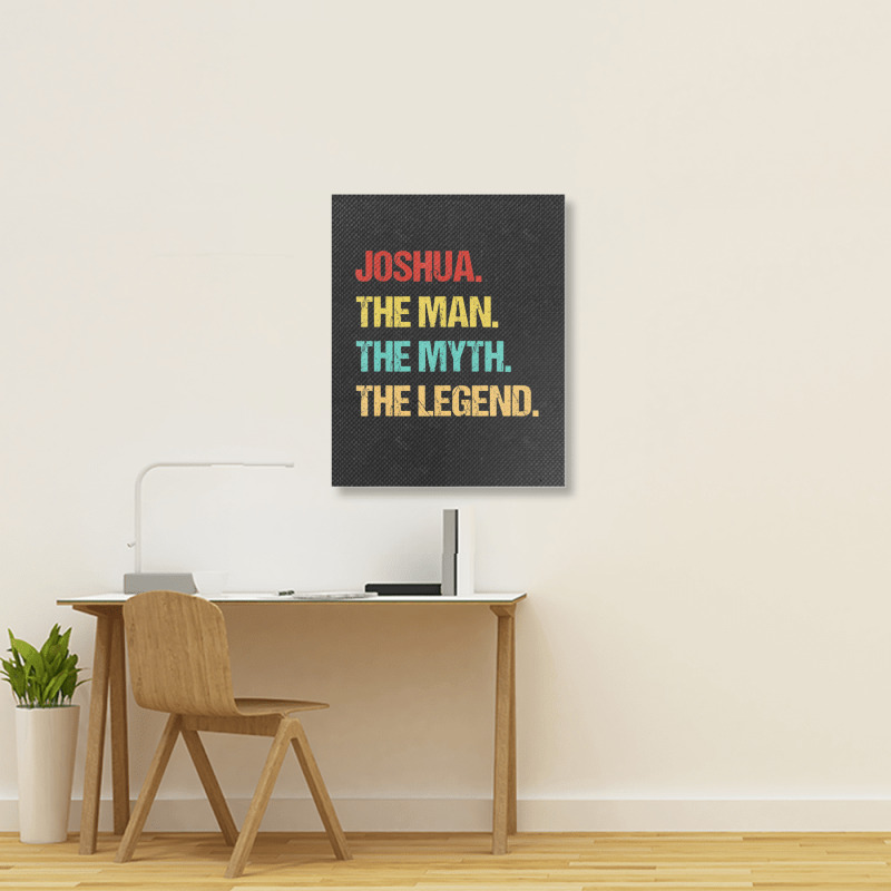 Hot Trend Mens Joshua The Man The Myth The Legend Portrait Canvas Print | Artistshot