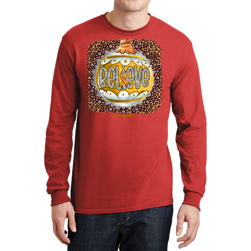 Adhd Awareness Awareness Believe Ornament Leopard Christmas Long Sleeve Shirts by valkdiartel | Artistshot