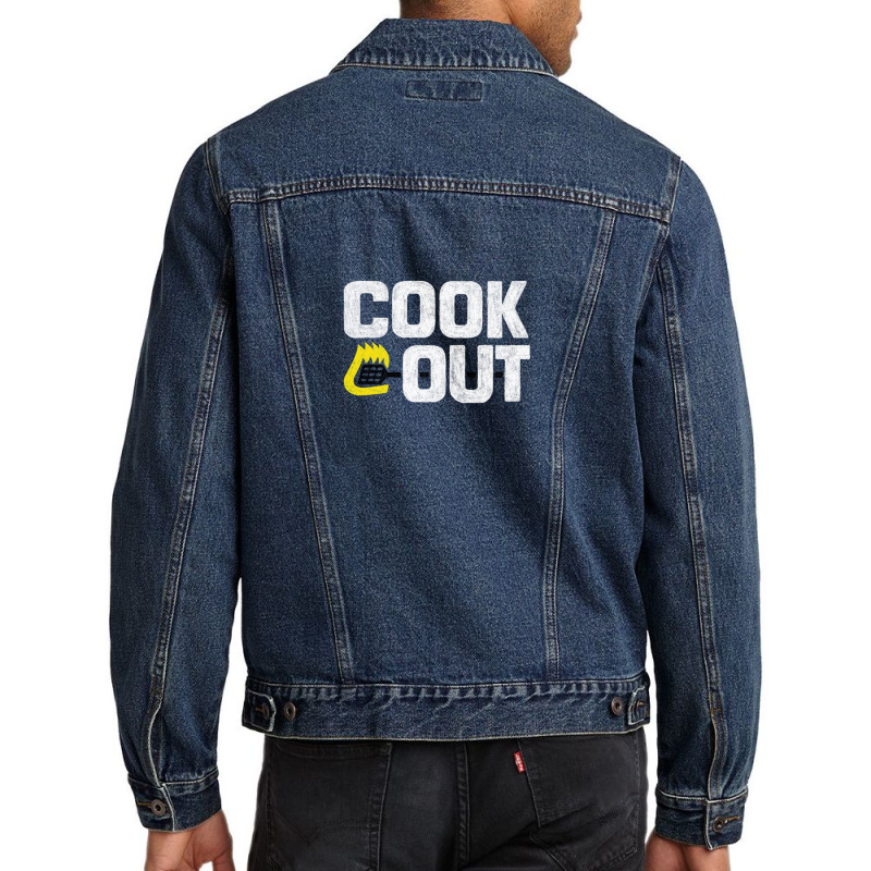 Cookout  Vintage Chalk Texture  White & Black Men Denim Jacket by KevinKennemore | Artistshot