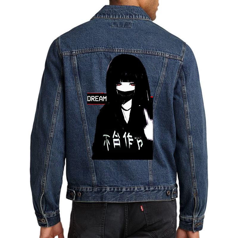 Japanese Cyberpunk Girl Vaporwave Dream Men Denim Jacket | Artistshot