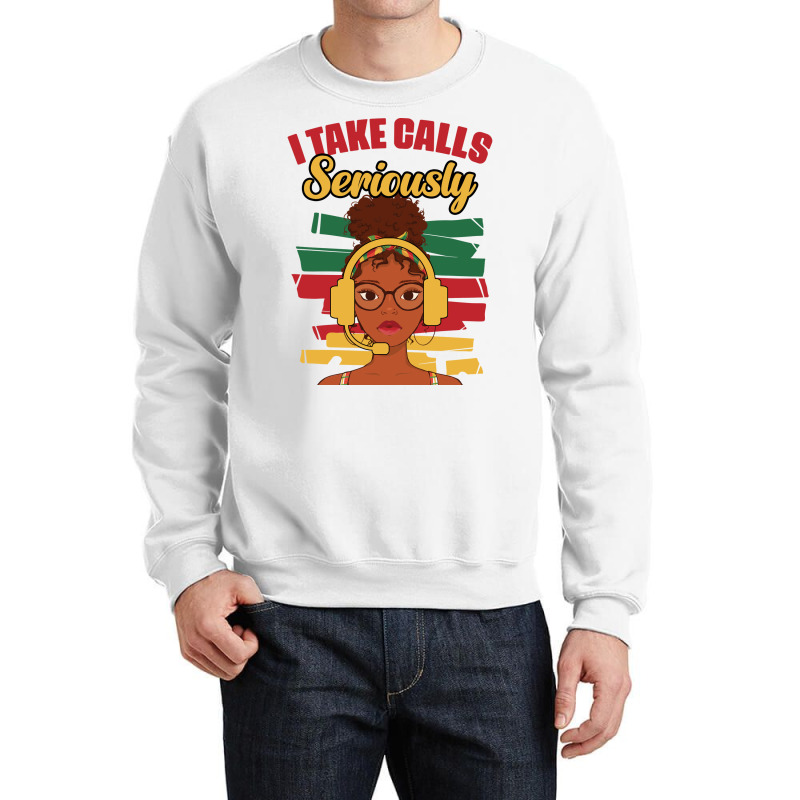 Funny Melanated Dispatch Humor African American Dispatcher Green Crewneck Sweatshirt | Artistshot