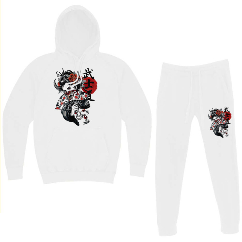 Japanese Geisha Girl Vaporwave Cyberpunk Popart Urban Style Hoodie & Jogger Set | Artistshot