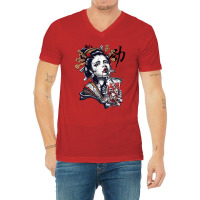 Japanese Geisha Girl Vaporwave Cyberpunk Popart Urban Style 1 V-neck Tee | Artistshot