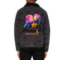 Mama Elephant Mamaphant Adhd Awareness Hippie Unisex Sherpa-lined Denim Jacket | Artistshot