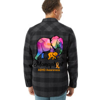 Mama Elephant Mamaphant Adhd Awareness Hippie Flannel Shirt | Artistshot