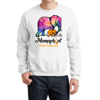 Mama Elephant Mamaphant Adhd Awareness Hippie Crewneck Sweatshirt | Artistshot