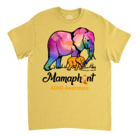 Mama Elephant Mamaphant Adhd Awareness Hippie Classic T-shirt | Artistshot