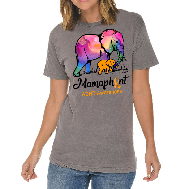 Mama Elephant Mamaphant Adhd Awareness Hippie Vintage T-Shirt by valkdiartel | Artistshot