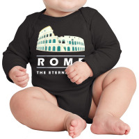 Vintage Rome Italy Roman Colosseum Souvenir Romans Empire T Shirt Long Sleeve Baby Bodysuit | Artistshot