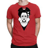 Japanese Geisha Samurai Black And White T-shirt | Artistshot