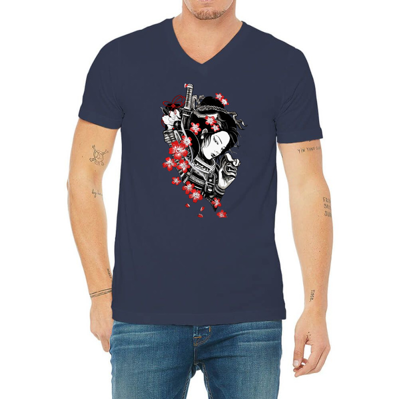 Japanese Geisha Samurai Traditional Urban Cool Style V-neck Tee | Artistshot