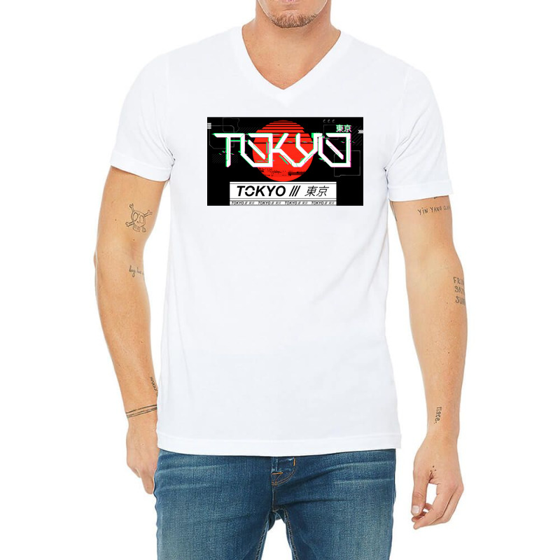 Vaporwave Cyberunk Tokyo V-neck Tee | Artistshot