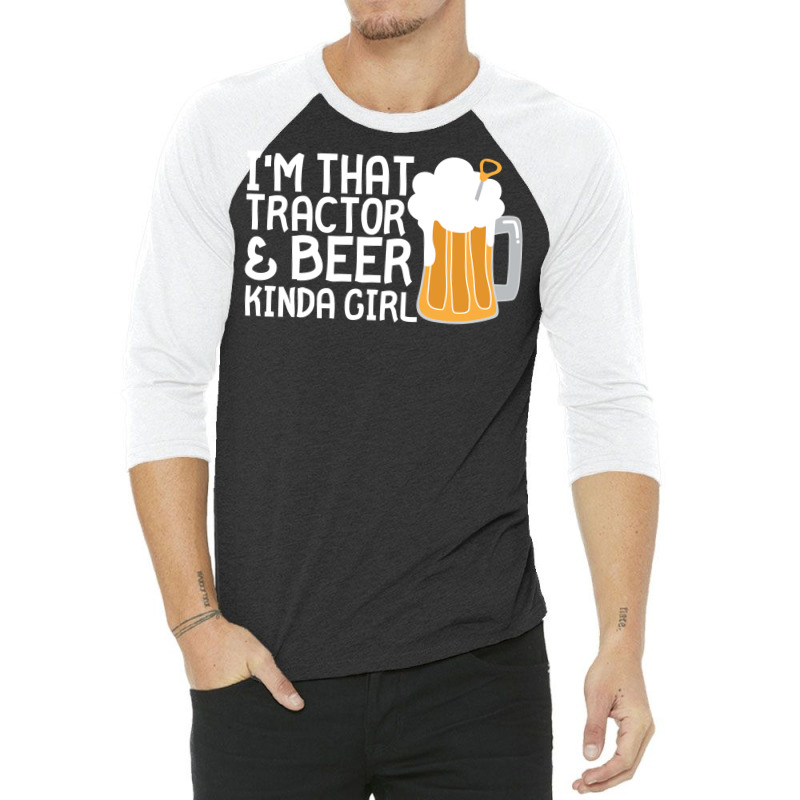 Tractor Beer Kinda Girl Farmer Aesthetic (1) 3/4 Sleeve Shirt | Artistshot