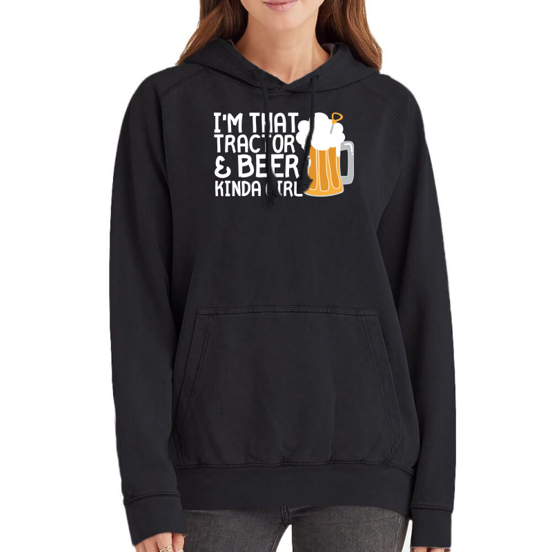 Tractor Beer Kinda Girl Farmer Aesthetic (1) Vintage Hoodie | Artistshot