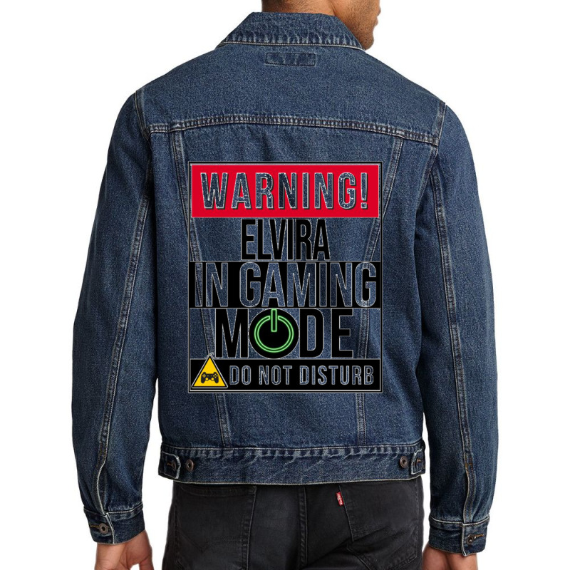 Elvira Name - Warning The Genius Mind Of Elvira Is In Brainstorm Mode Men Denim Jacket | Artistshot