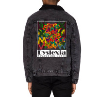 Dyslexia Awareness Month 3d Mixed Letters Girl Unisex Sherpa-lined Denim Jacket | Artistshot