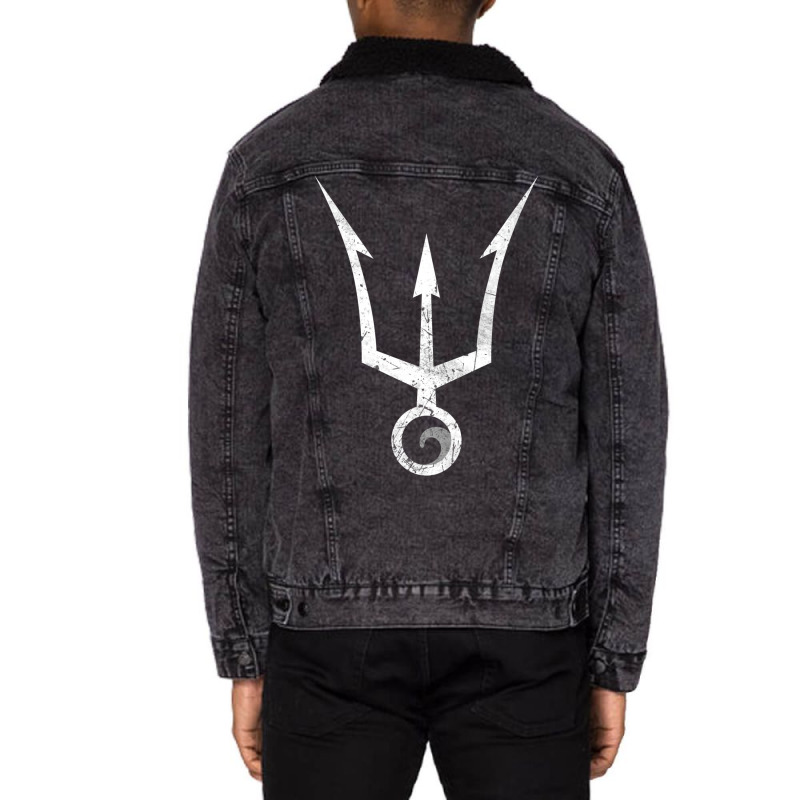 Trident Poseidon Sign Unisex Sherpa-lined Denim Jacket | Artistshot