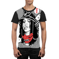 Japanese Samurai Pop Art Cool Girl Graphic T-shirt | Artistshot