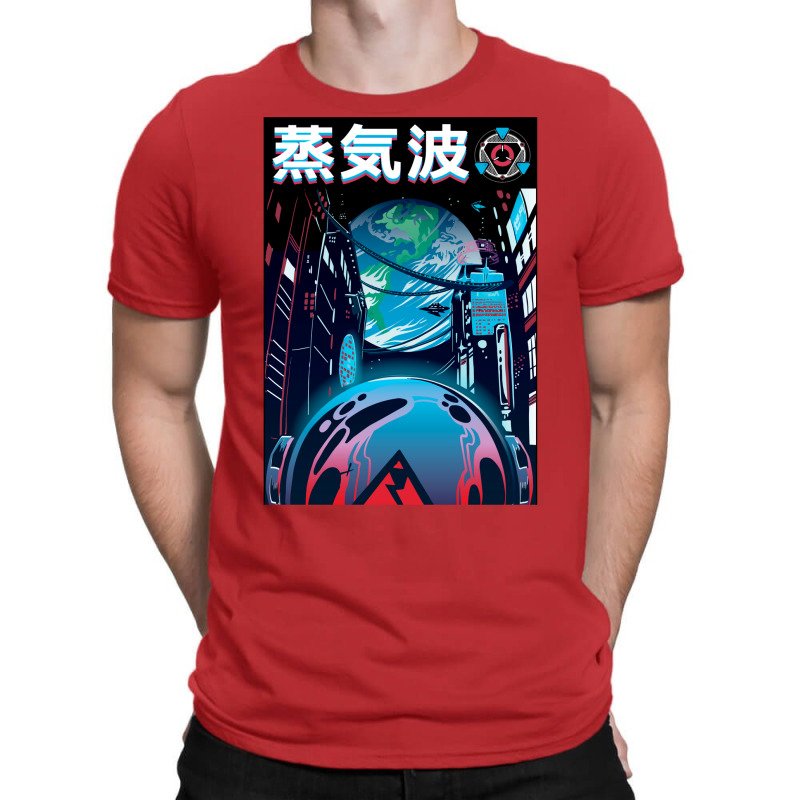 Vaporwave Neon Japanese City Night Spaceman T-shirt | Artistshot