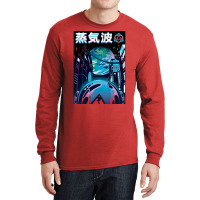 Vaporwave Neon Japanese City Night Spaceman Long Sleeve Shirts | Artistshot