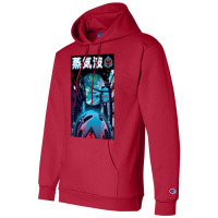 Vaporwave Neon Japanese City Night Spaceman Champion Hoodie | Artistshot