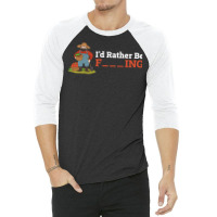 Id Rather Be Farming Funny Farming Gift 80s 3/4 Sleeve Shirt | Artistshot