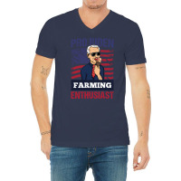 Pro Biden Farming Enthusiast Usa Flag Gift Cool V-neck Tee | Artistshot