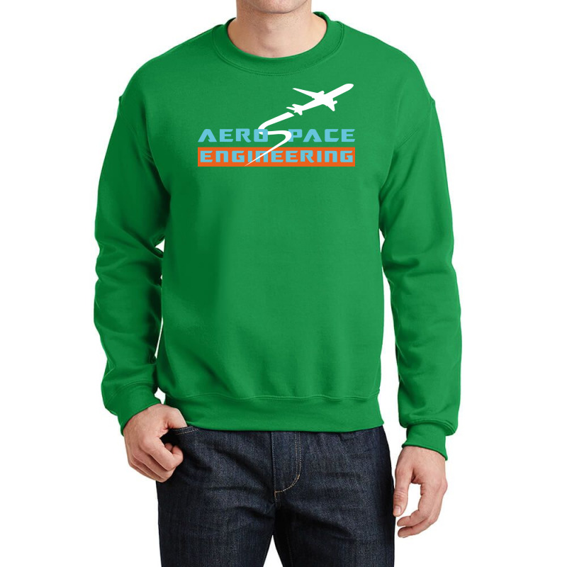 Aerospace Engineering Design Airplane Text And Image Green Crewneck Sweatshirt | Artistshot