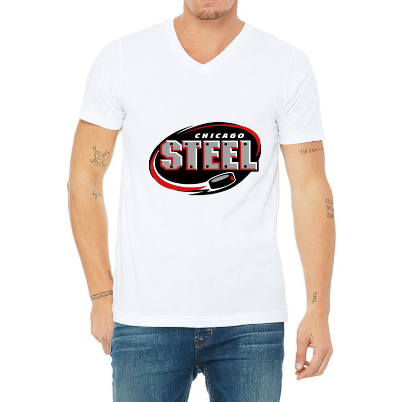 Chicago Steel V-Neck Tee by hilya | Artistshot