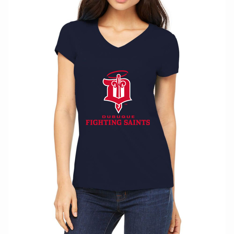 Dubuque Fighting Saints Women's V-Neck T-Shirt by hilya | Artistshot