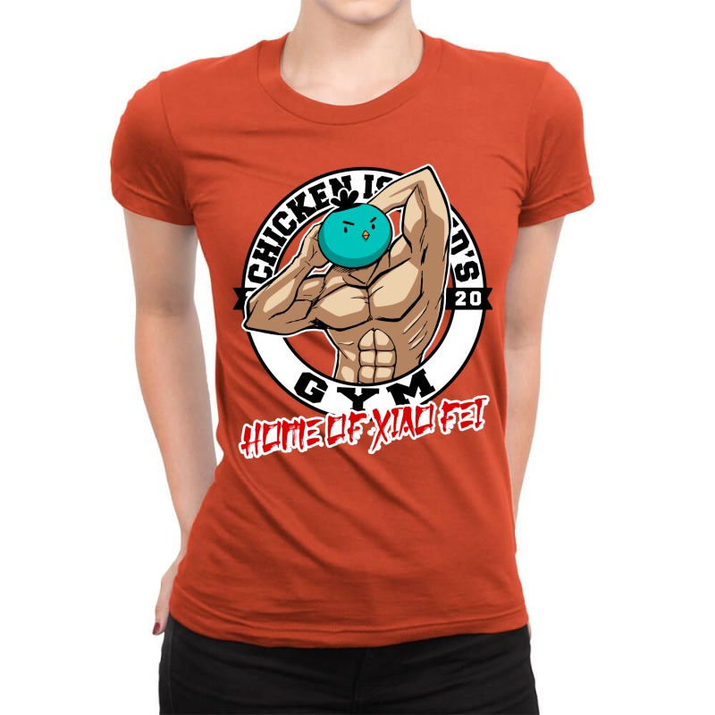 Chicken Island Gym Ladies Fitted T-Shirt by lindealleshs | Artistshot