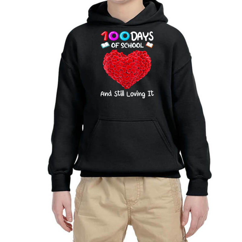 Womens 100 Days Of School And Still Loving It Hearts Cute T Shirt Youth Hoodie | Artistshot