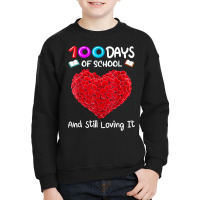 Womens 100 Days Of School And Still Loving It Hearts Cute T Shirt Youth Sweatshirt | Artistshot