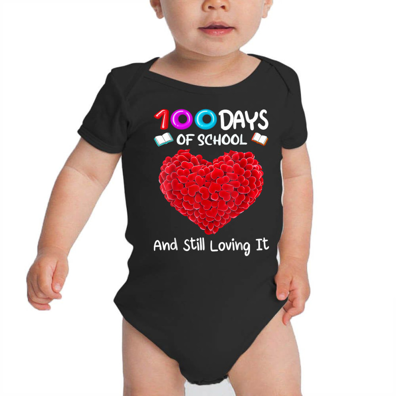 Womens 100 Days Of School And Still Loving It Hearts Cute T Shirt Baby Bodysuit | Artistshot