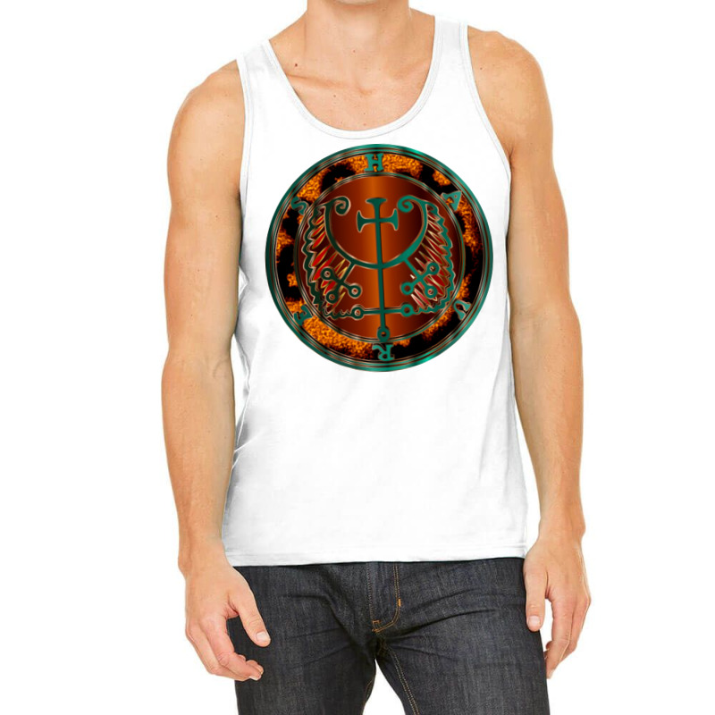 Leopard Skin Winged Cross Goetic Coin Sigil Seal Of Haures Stars Tank Top | Artistshot