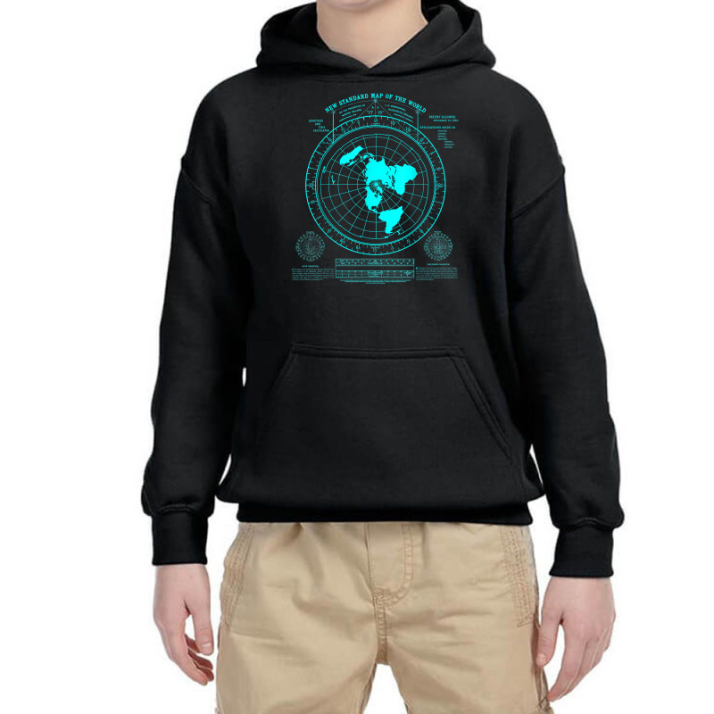 Gleason's New Standard Map Of The World, Flat Earth T Shirt Youth Hoodie | Artistshot