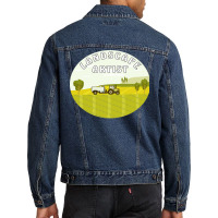 Landscape Tractor Landscape Artist Retro Men Denim Jacket | Artistshot