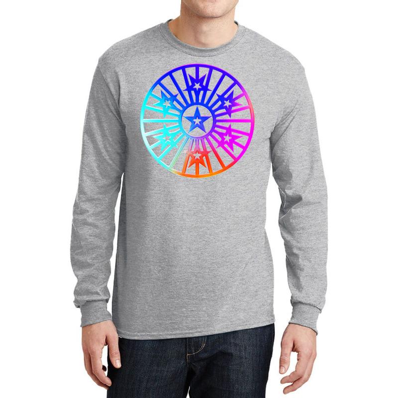 Neon Geometric Glyph Mandala Sigil Rune Sign Seal Cool Blue And Violet Long Sleeve Shirts | Artistshot