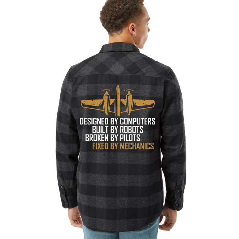 Aircraft Maintenance Technician Airplane Mechanic Retro Flannel Shirt by kirrilklohv | Artistshot