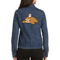 Sloth And Hamster Ladies Denim Jacket | Artistshot