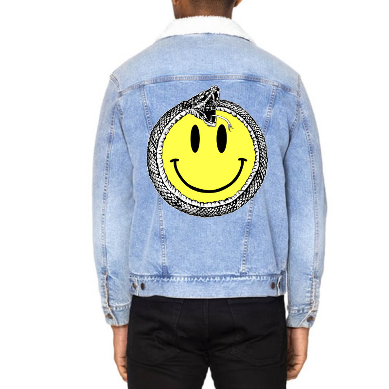 Smile Snake Summer Unisex Sherpa-lined Denim Jacket | Artistshot