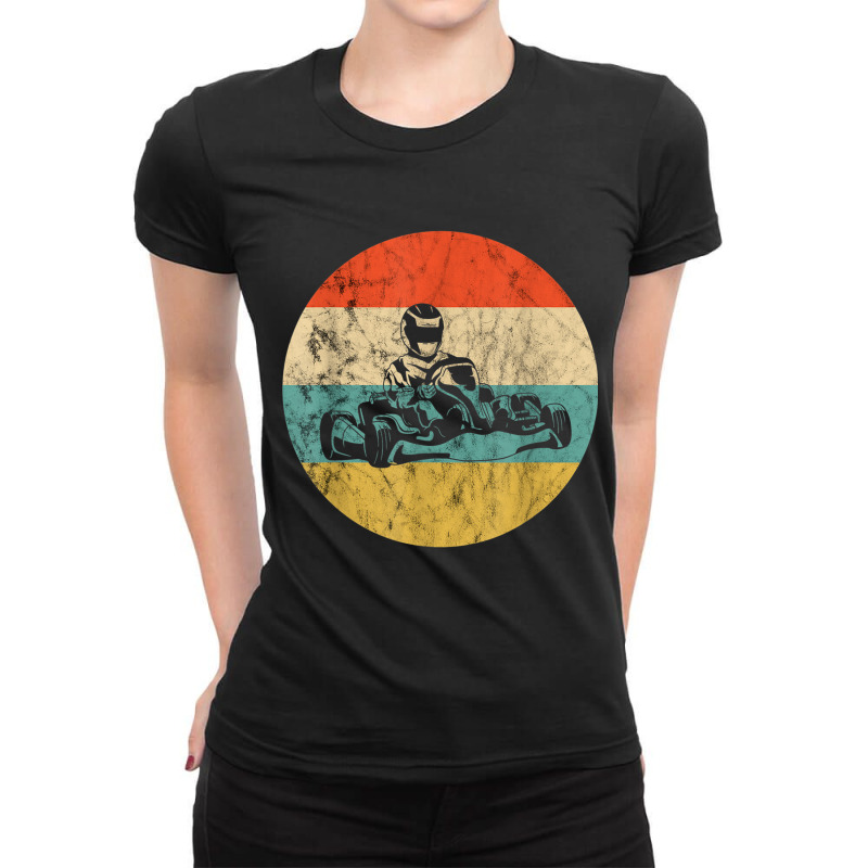 Go Cart Racer Retro Vintage Go Kart Racing Gokart Driver T Shirt Ladies Fitted T-Shirt by catotdmontis | Artistshot